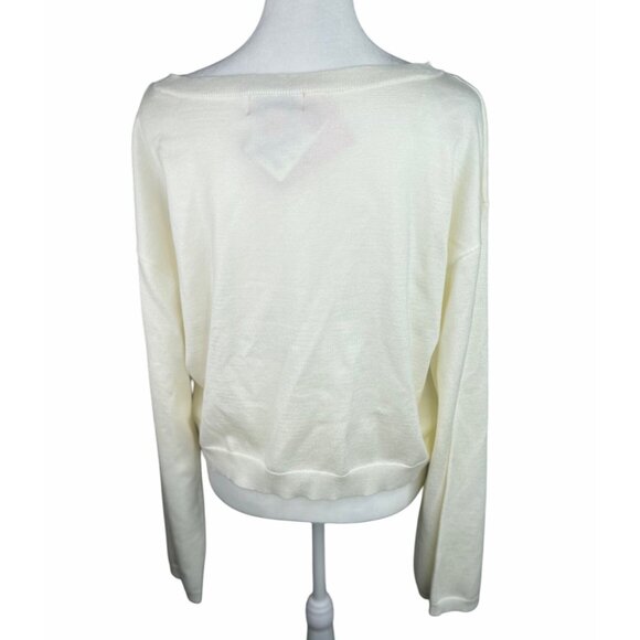 Juicy Couture Angel Womens Ivory Knit Crop Top With Rhinestone Detail Medium - Picture 7 of 14